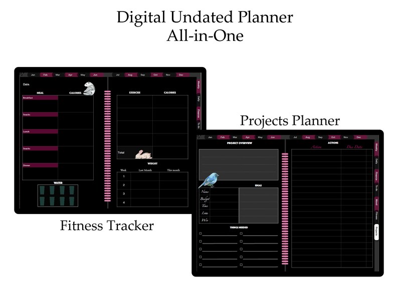 Goodnotes Template Goodnotes Planner Monthly Digital Planner Etsy