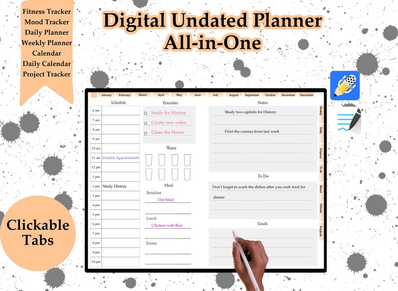Goodnotes Template Goodnotes Planner Monthly Digital Planner Etsy