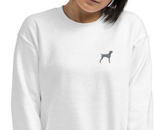 embroidered weimaraner crewneck | weimaraner sweater, weimaraner gifts, weimaraner sweatshirt women, weimaraner pullover, weimaraner clothes