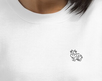 embroidered cow sweatshirt | cow embroidered sweatshirt, cute cow sweatshirt, cow hoodie, cow clothes, cow gift, cow sweater, cow crewneck