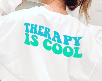 therapy is cool — womens oversized sweatshirt | trendy sweatshirts, womens sweatshirt trendy, cute sweatshirts aesthetic, hoodie