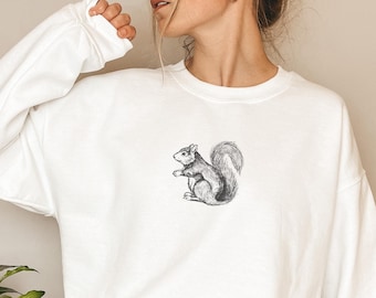 squirrel sweatshirt | squirrel sweater, squirrel crewneck, squirrel hoodie, squirrel gifts, vintage sweater, cottagecore sweater