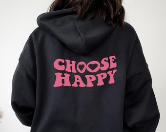 choose happy hoodie | trendy hoodie | oversized hoodie | sweatshirt woman trendy | trendy sweatshirt | aesthetic hoodie | aesthetic clothes