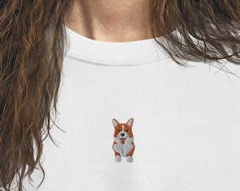 embroidered corgi sweatshirt | corgi embroidered sweatshirt corgi crewneck sweatshirt, corgi sweater, corgi hoodie, corgi mom, corgi gifts