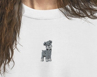Embroidered Mini Schnauzer Sweatshirt | mini schnauzer gifts, mini schnauzer mom, mini schnauzer sweater, shnauzer sweater, shnauzer clothes