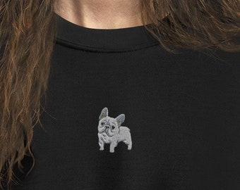 french bulldog dog crewneck | embroider sweatshirt with dog | french bulldog dog | french bulldog gift, embroider dog sweatshirt