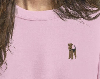 embroidered airedale terrier sweatshirt | airedale sweatshirt embroidered, airedale gifts, airedale sweater, airedale mom, airedale crewneck