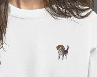 embroidered beagle crewneck | beagle sweatshirt, beagle clothes, beagle sweater, beagle gifts, beagle gift, beagle hoodie, beagle clothing