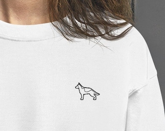 embroidered german shepherd sweatshirt | german shepherd embroidered crewneck, german shepherd gifts, german shepherd sweater alsatian gift