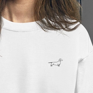 Embroidered Dachshund Sweater — dachshund sweatshirt for women, dachshund pullover, daschund sweater, dashund sweater, dackel sweater