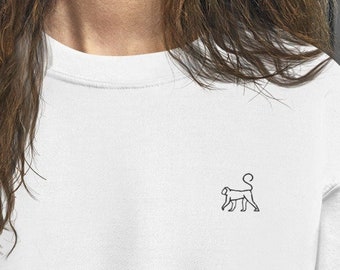 Embroidered Monkey Sweater — monkey sweatshirt, animal sweater, monkey lover, monkey gift, monkey hoodie, spirit animal, animal lover