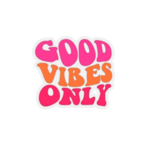 good vibes sticker | groovy sticker, retro font sticker, aesthetic sticker, cute stickers, stickers gift, positive sticker, quote sticker