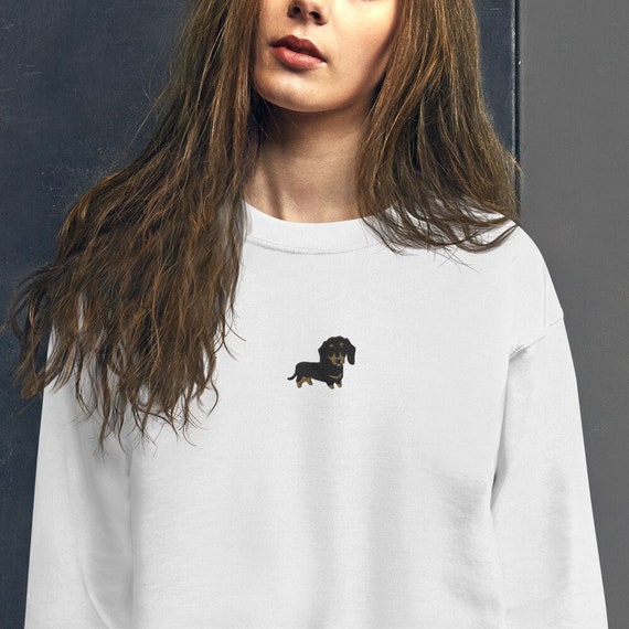 embroidered dachshund sweatshirt | daschund crewneck, daschund gifts daschund sweater weiner dog sweatshirt daschund clothes dackel pullover