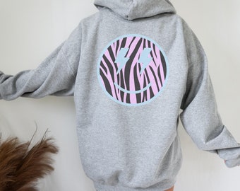 smiley face hoodie | trendy hoodie | oversized hoodie | sweatshirt woman trendy, hoodie with words on back, hoodies for women aesthetic
