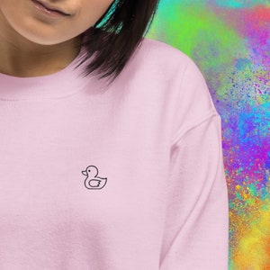 Embroidered Duck Sweatshirt | Duck Sweater | Duck Crewneck | Crewneck sweatshirt embroider sweatshirt | duck hoodie, duck gift, duck hoodie