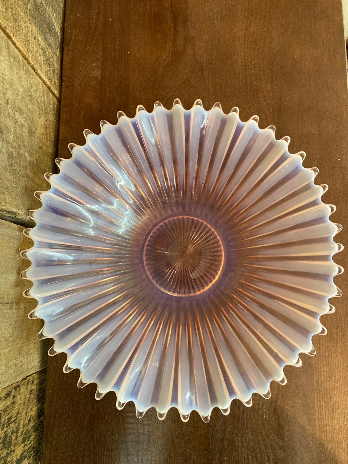 Fostoria Heirloom Pink Opalescent Candle Holder Centerpiece Etsy