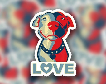 Pitbull Love Sticker | Fully Waterproof | Pet Stickers | Pitbull Sticker | Sticker for yeti, hydroflask, laptop, pc. | Pet Lover Stickers