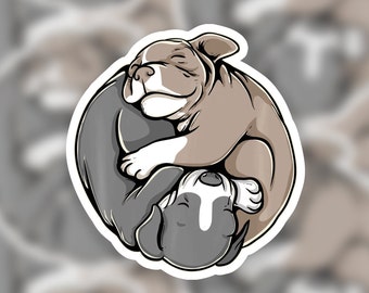 Pitbull Sticker Yin and Yang | Pet Stickers | Pitbull Sticker | Sticker for yeti, hydroflask, laptop, pc. | Pet Lover Stickers