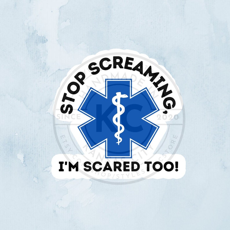 Stop Screaming I'm Scared Too Sticker Funny EMS Etsy