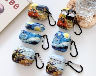 Van Gogh Designer Shockproof AirPods Case & Keychain - AirPod 3 Case, AirPod Pro Case, AirPod 1/2, Cute AirPod Case, Protective AirPod Cover