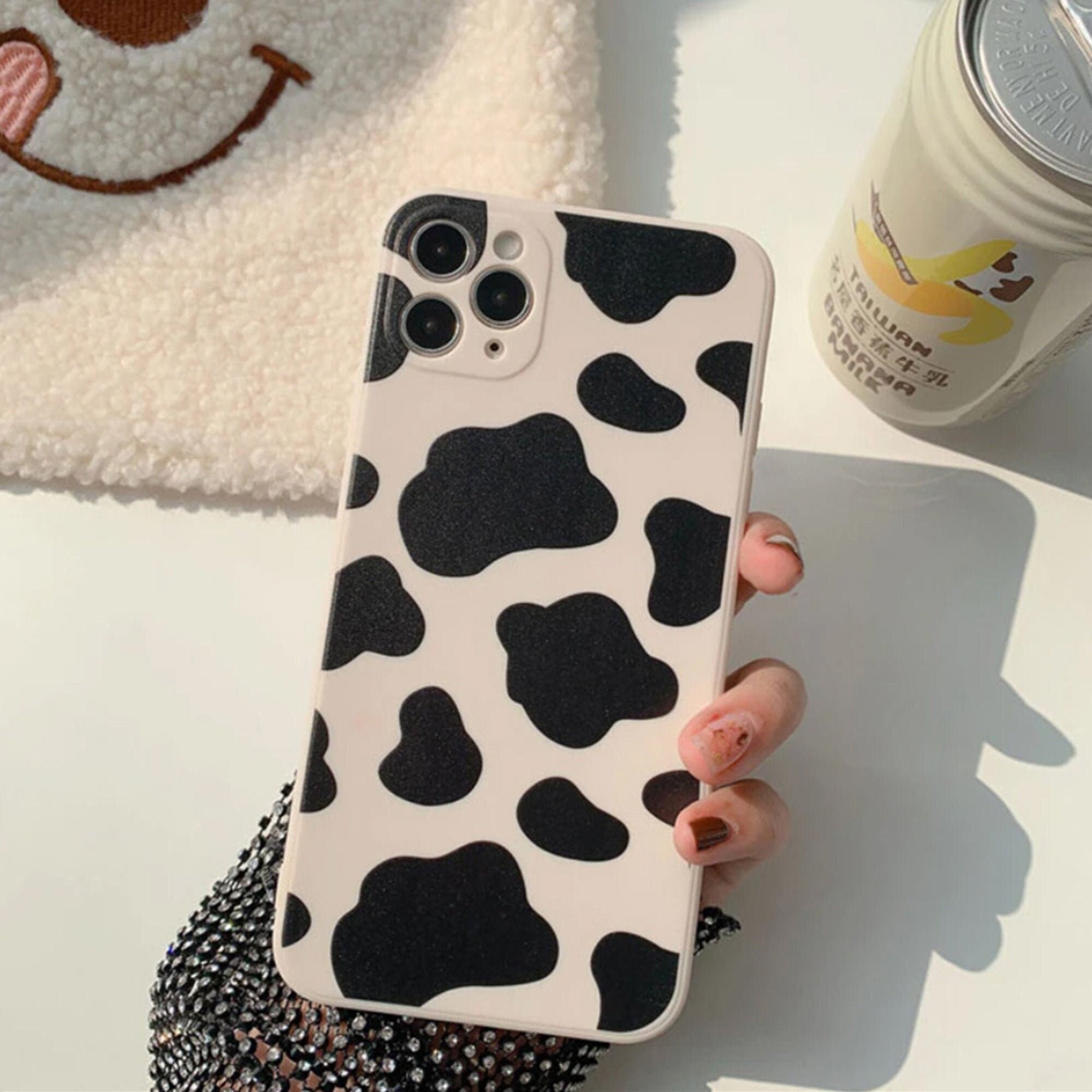 Cute Cow Pattern Shockproof Camera Protection iPhone Case iPhone