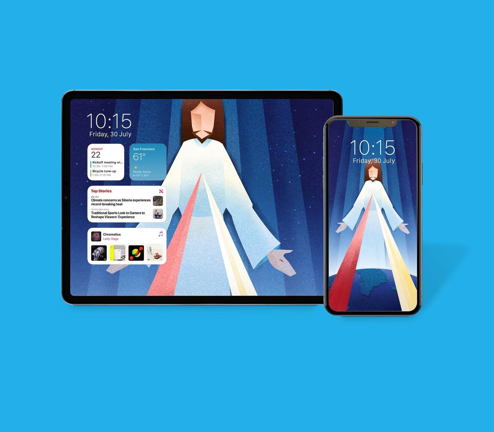 Jesus Divine Mercy Illustration Catholic Printable Wall Art, Catholic