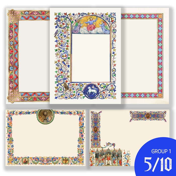 Medieval Illuminated Manuscript Pages: Printable Border Designs ...