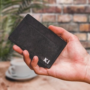 PORTA CARD PERSONALIZZATO, Portafoglio porta carte in pelle, Portafoglio minimalista, Porta carte in pelle, Portafoglio per carte sottile in pelle, Regalo per lui, Fatto a mano
