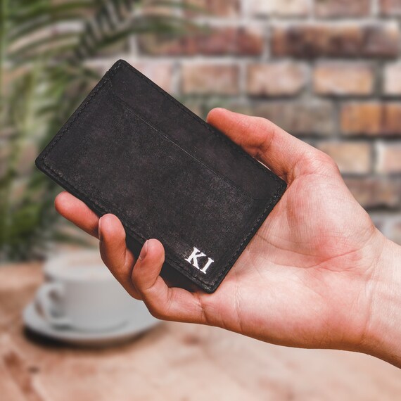 Personalized Black Wallet with Initials