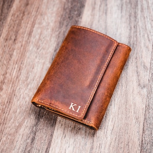 TRIFOLD HERREN PORTEMONNAIE, Herren Leder Portemonnaie Handarbeit Leder, Personalisiertes Herren Portemonnaie, Leder Geldbörse hält viel Geld
