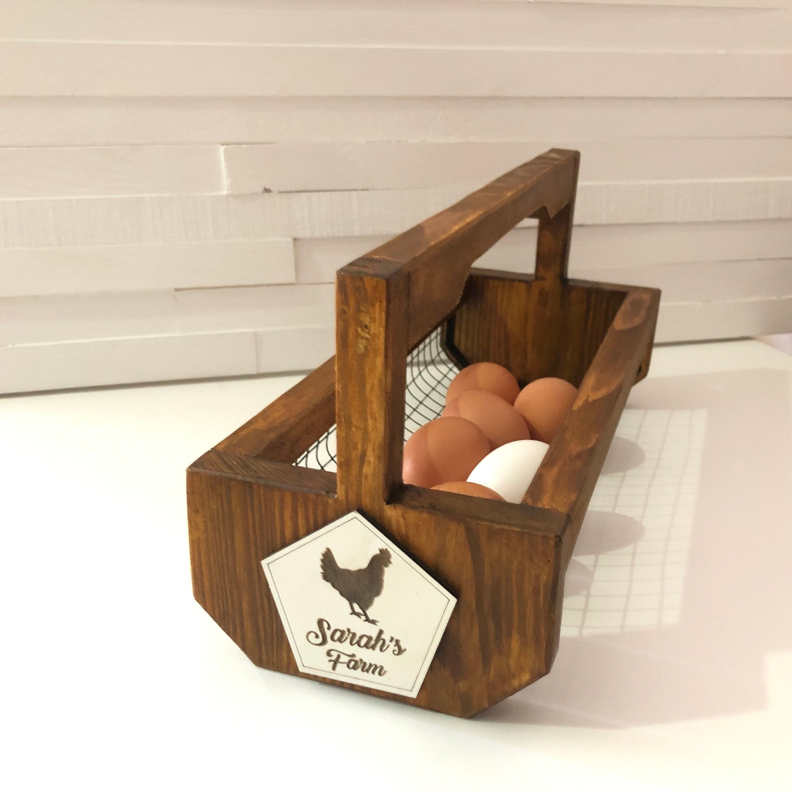 Eggs Collecting Basket Eggs Gathering Basket with 7 Pouches Farmhouse Egg Holder, Size: 23x21x4CM