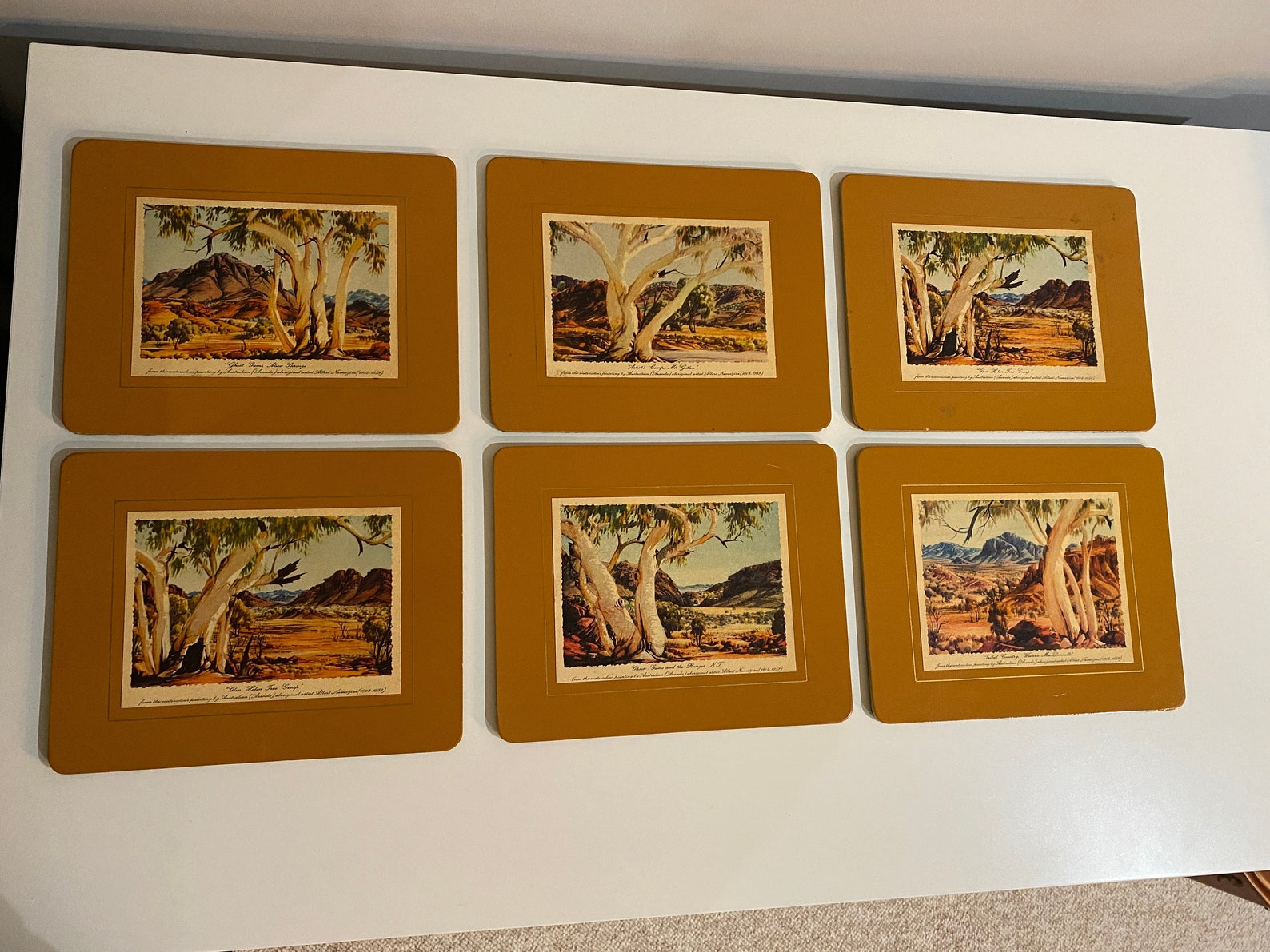 6 Vintage placemats with art prints by Australian Aboriginal Etsy
