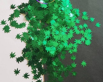 4-20, Marijuana leaf shaped glitter, shaped  glitter, Polyester Glitter, .5oz bag