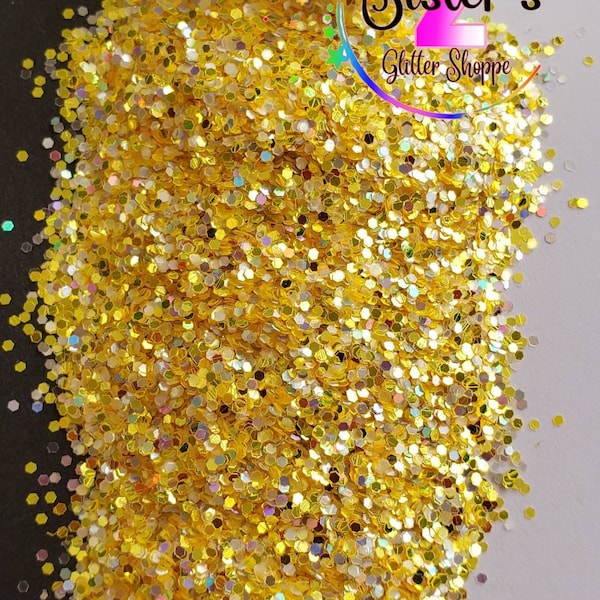 Lemonade, yellow gold dot mix glitter, Polyester Glitter, chunky glitter, 1oz bag, shaped glitter, color shift glitter