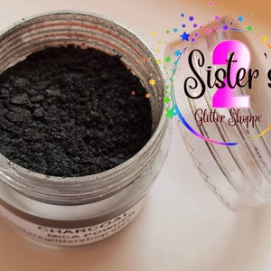 Charcoal, black, mica powder,  5 gram container