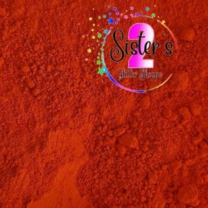 Sunrise, orange red mica powder, mica powder,  5 gram container