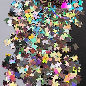 Texas yall, holographic silver texas shaped glitter, shaped  glitter, teal glitter, Polyester Glitter .5oz bag