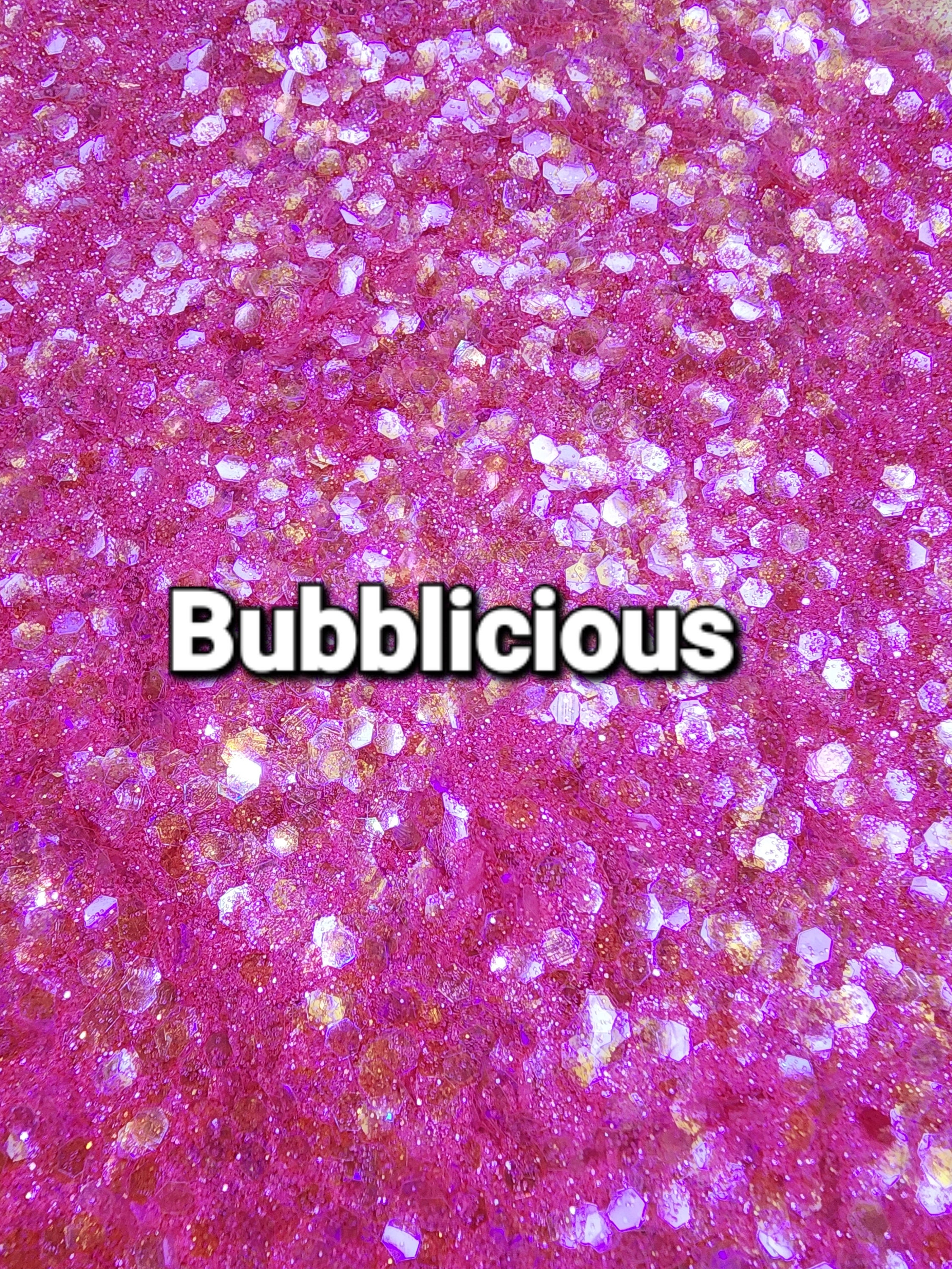 Bubblicious, pink chunky mix glitter, chunky/ fine mix glitter, Polyester Glitter, chunky glitter, 2oz bag, shaped glitter,
