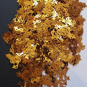 Cha ching gold, gold money sign shaped glitter, shaped glitter, gold glitter, Polyester Glitter .5oz bag