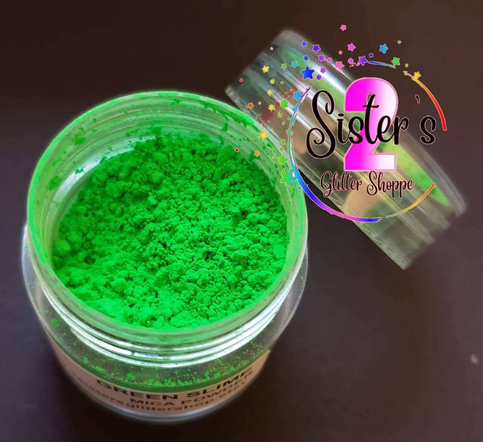 Green Slime  Green mica  powder 5 gram container Etsy