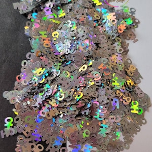 Holo ho-ho&#39;s, holographic silver ho-ho shaped glitter, shaped  glitter, teal glitter, Polyester Glitter .5oz bag
