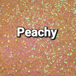 Peachy, 1mm peach chunky glitter, Polyester Glitter, chunky glitter, 2oz bag, shaped glitter, color shift glitter, peachy glitter