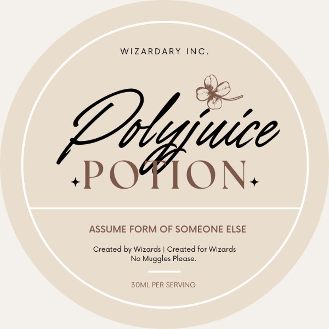 Polyjuice Potion Label Halloween Bottle Label set of 2 - Etsy