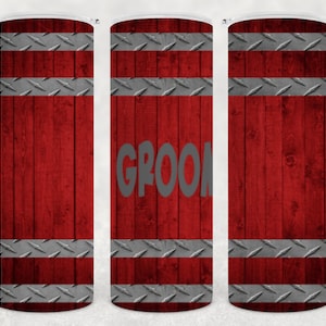 Groom Bestman Groomsman Wedding PNG Whisky Barrel Diamond Plate 20 oz Skinny Tumbler Digital Download Sublimation