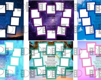 MOM Collage Picture Bundle! 20 Oz Skinny Tumbler Sublimation PNG Digital Download Mother&#39;s Day, Definition Of Mom, Heart