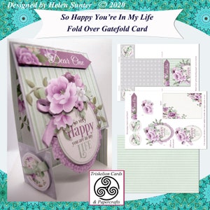 Valentine Dutch Door Gatefold 3D Decoupage Card Making Kit, Anniversary, Love, Digital Download Make Your Own Cards Paper Crafts Printables