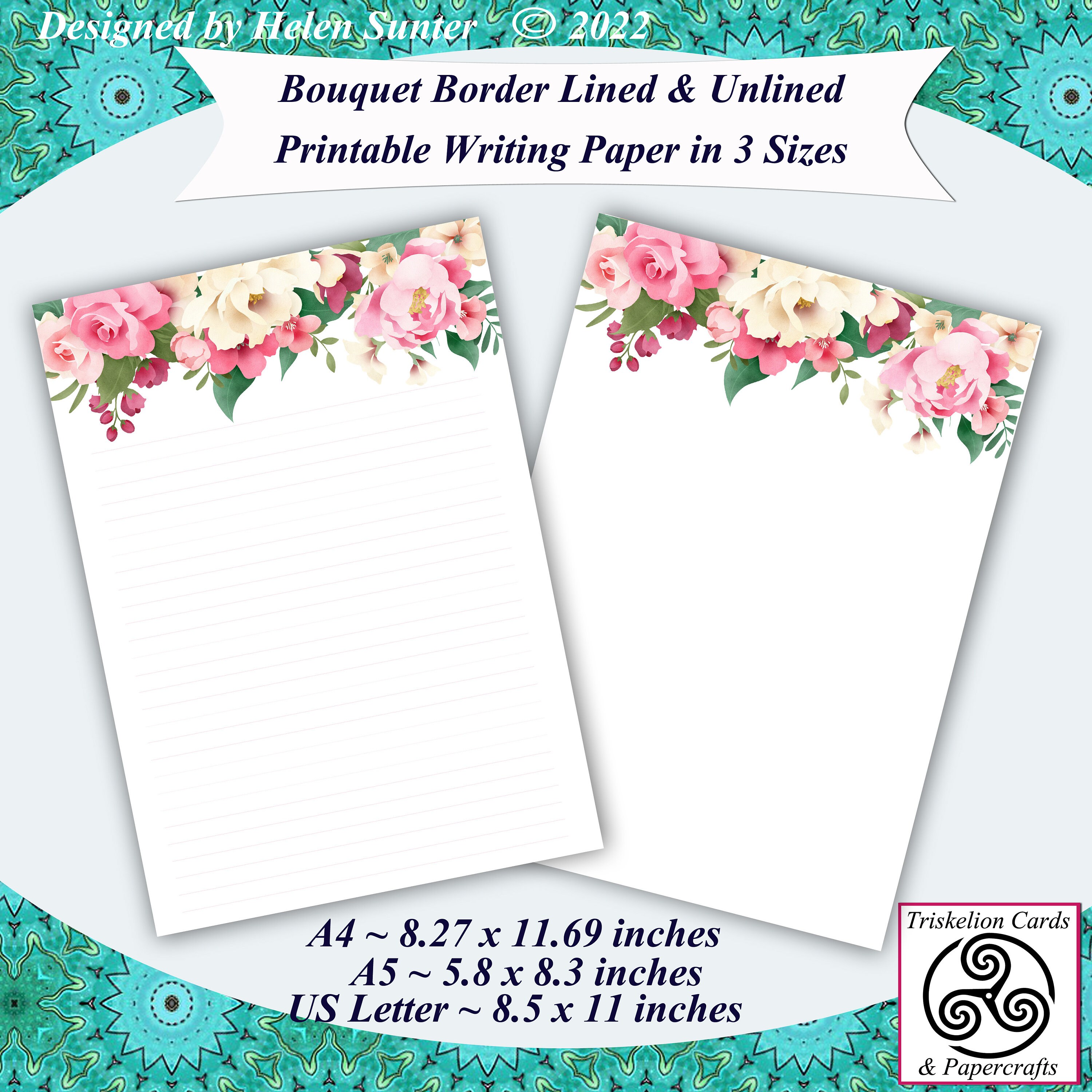 A4 Floral Border - Etsy