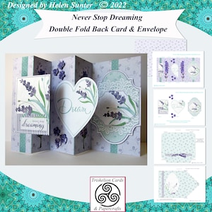 Printable Never Stop Dreaming Double Fold Back Card Making Kit & Envelope Motivational Crafting Papercrafts Paper Crafts Cardmaking Kits