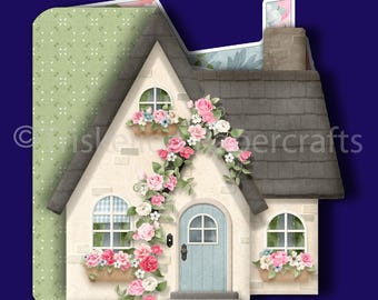 Home Sweet Home Printable Shaped 3D Decoupage Card Making Kit & Inserts, New Home, New Home Together, Moving Home Downloadable House Card