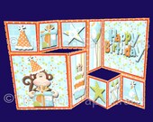 Double Zig Zag Pop Out Birthday Card Making Kit, Boy's, Girl's or Adult's Birthday Card with Optional Decoupage Printable Digital Download